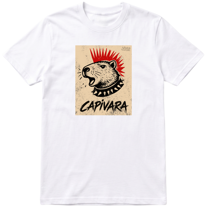 "Capivara Punk DTF" Camiseta Premium Unissex Bunker Studios