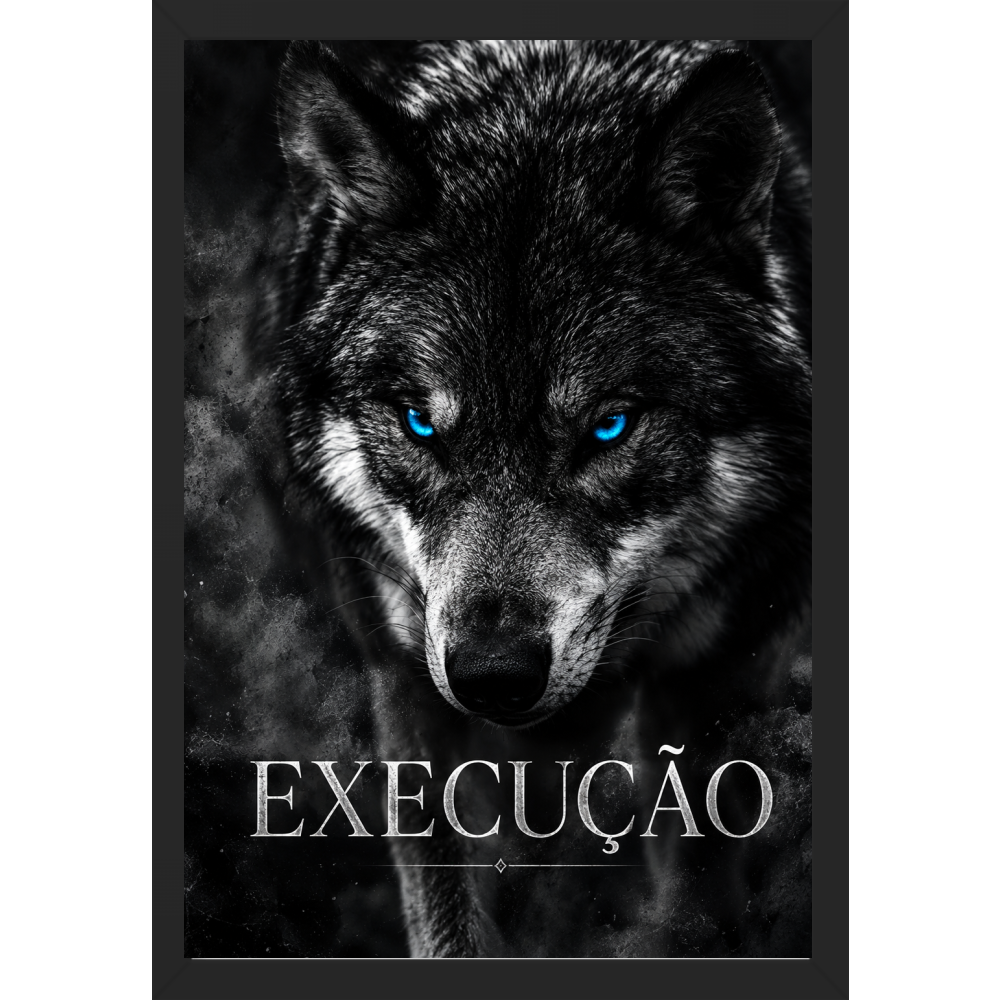 "Quadro Caixa - Instinto Selvagem (Execução)" Quadro caixa sem vidro acrílico