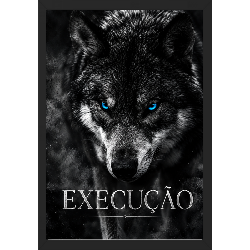 "Quadro Caixa - Instinto Selvagem (Execução)" Quadro caixa sem vidro acrílico