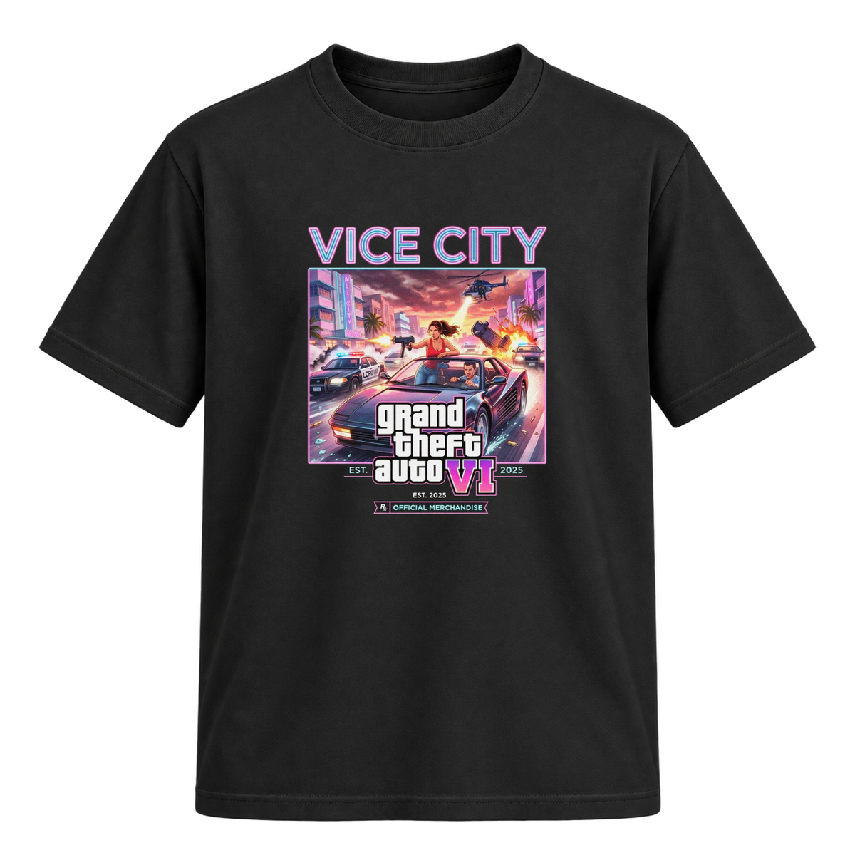"VI.CE CITY THEMES" Camiseta Regular Suedine