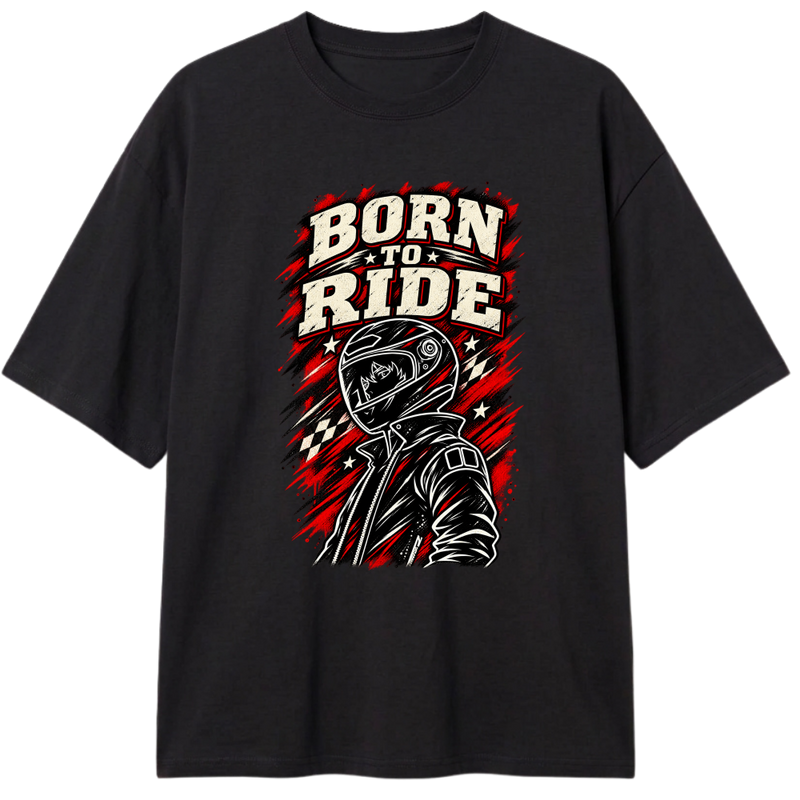 "Born to ride motorcycle vintage" Camiseta Oversized Classic