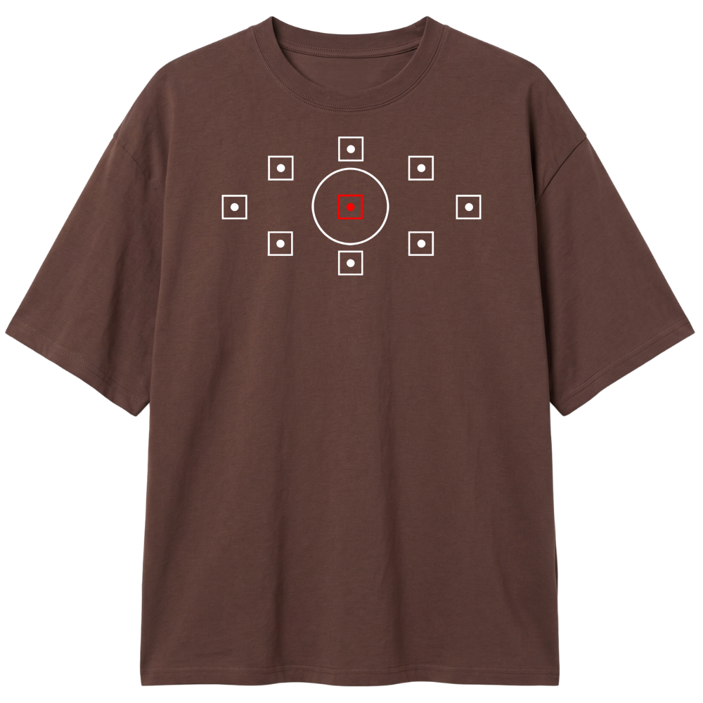 "Ponto focal Preta/Chocolate" Camiseta Oversized Classic