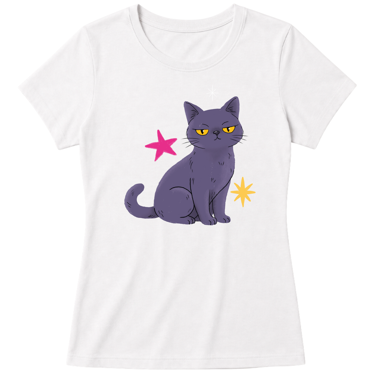 "Gata cinza" Blusa Baby Look