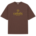 "Catholic Since 33 A.D." Camiseta Oversized Suedine 220g