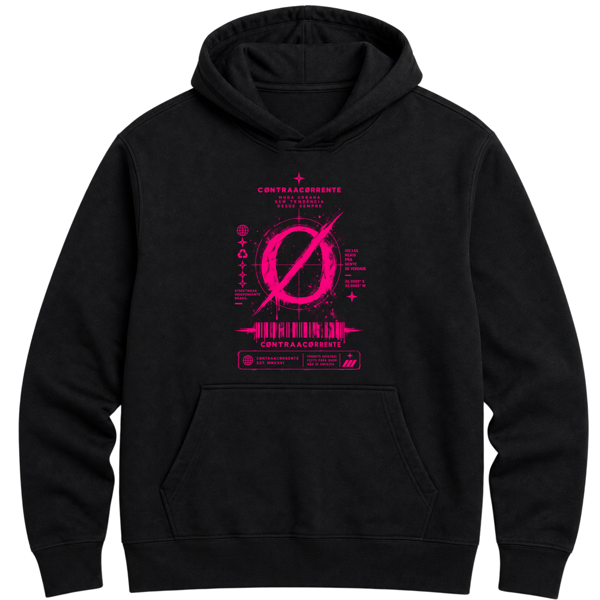 "Canguru c/ Capuz Hoodie Essential #036 - CØNTRAACØRRENTE" Moletom Premium