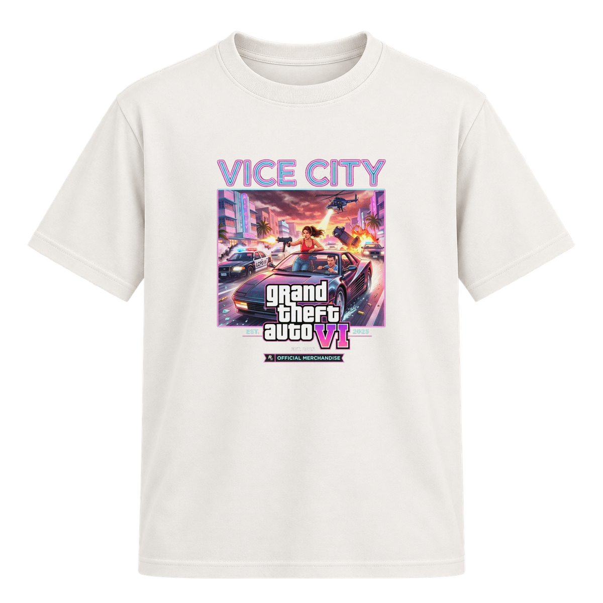 "VI.CE CITY THEMES" Camiseta Regular Suedine