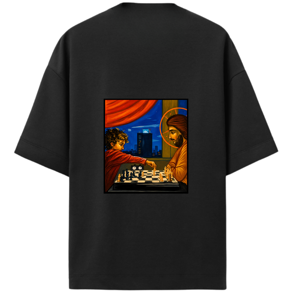 "Camiseta Oversized Heavy 240 Xeque-Mate com Jesus" Camiseta Oversized Premium