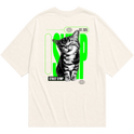 "Camiseta Oversized Cyber Cat - Street Symp" Oversized Básica 30.1