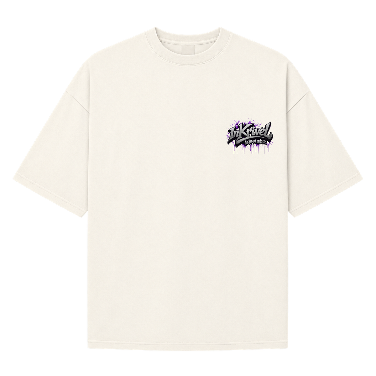 "Camiseta Oversized Inkrivel Urban Vandals – Estátua Cyber Graffiti" Camiseta Oversized Suedine 220g