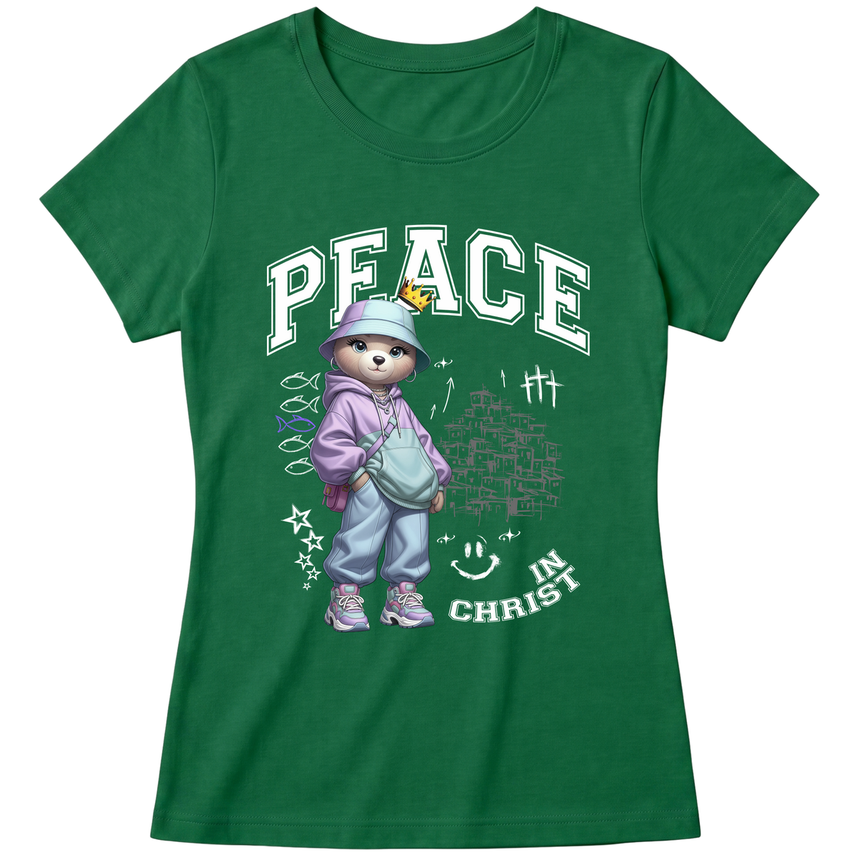 "Produto #009 Baby look PEACE IN CHRIST" Blusa Baby Look