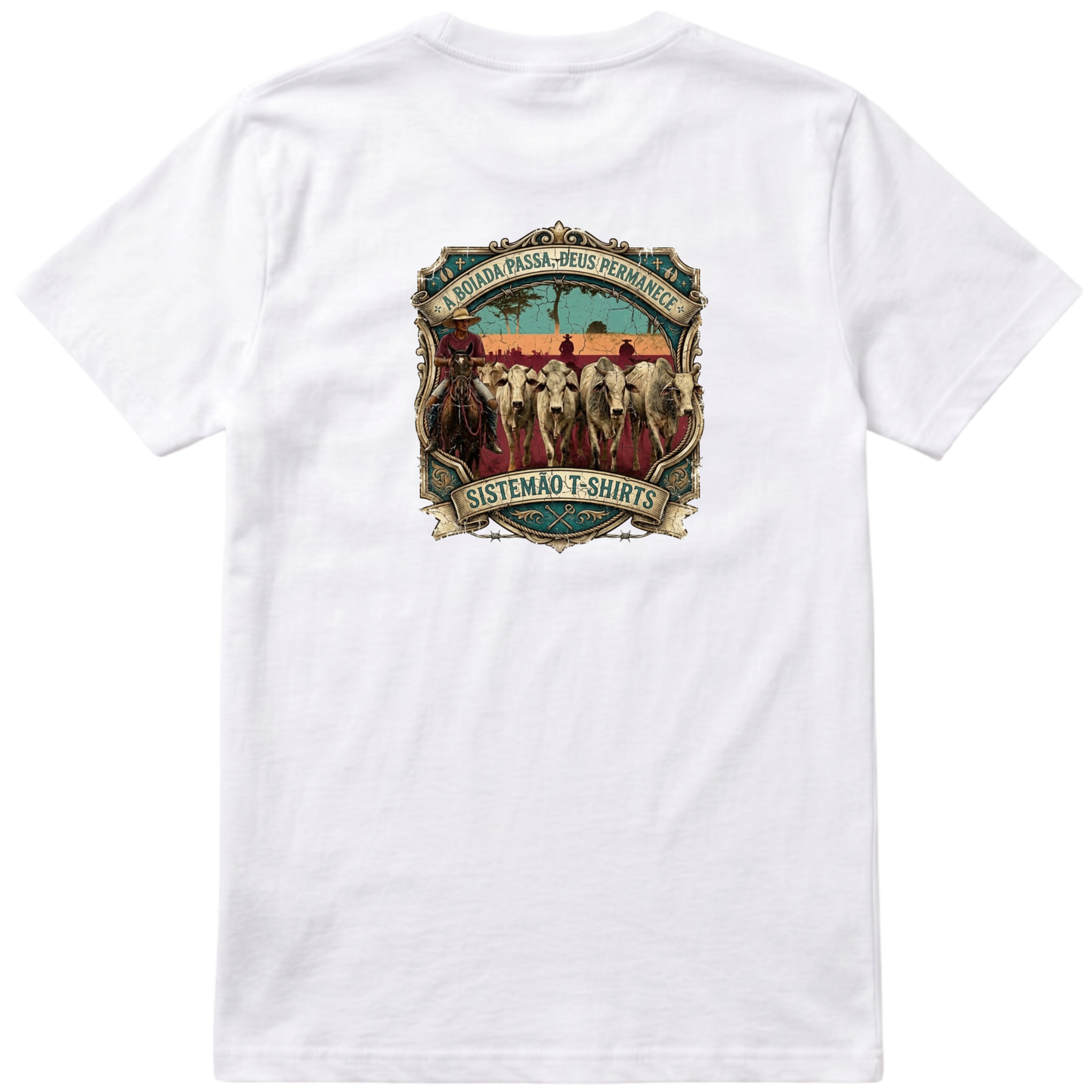"Estampa DEUS PERMANECE" Camiseta Básica Unissex