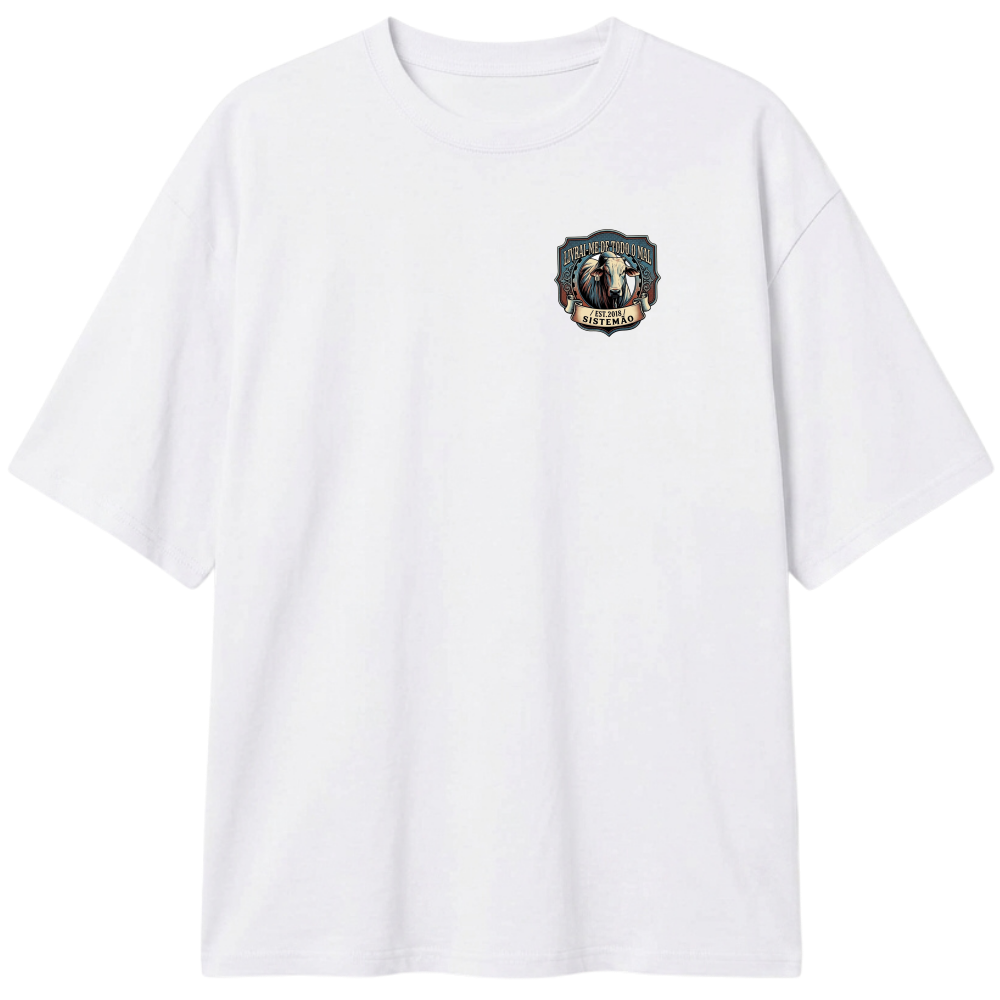 "Estampa/LIVRAI-ME" Camiseta Oversized Classic