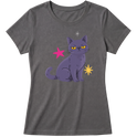 "Gata cinza" Blusa Baby Look