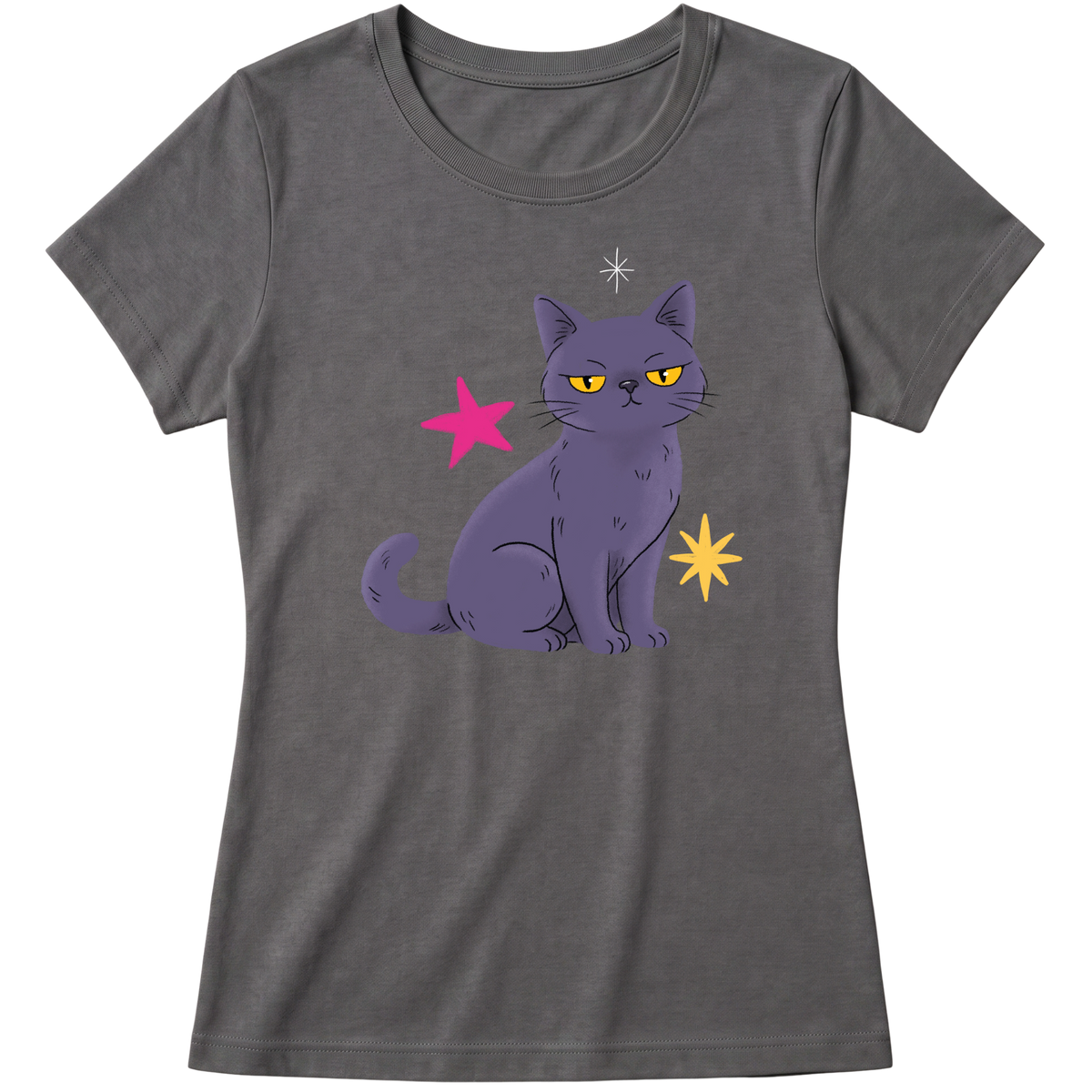 "Gata cinza" Blusa Baby Look
