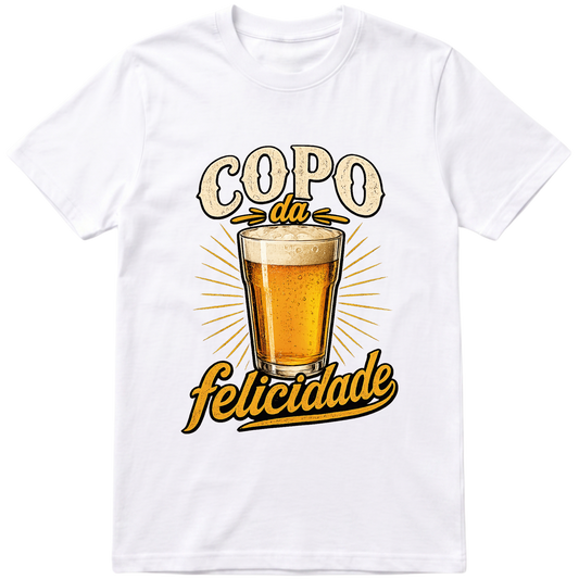 "Copo da Felicidade" Camiseta Premium Unissex Bunker Studios