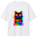 "Gato com Orgulho" Camiseta Oversized Classic