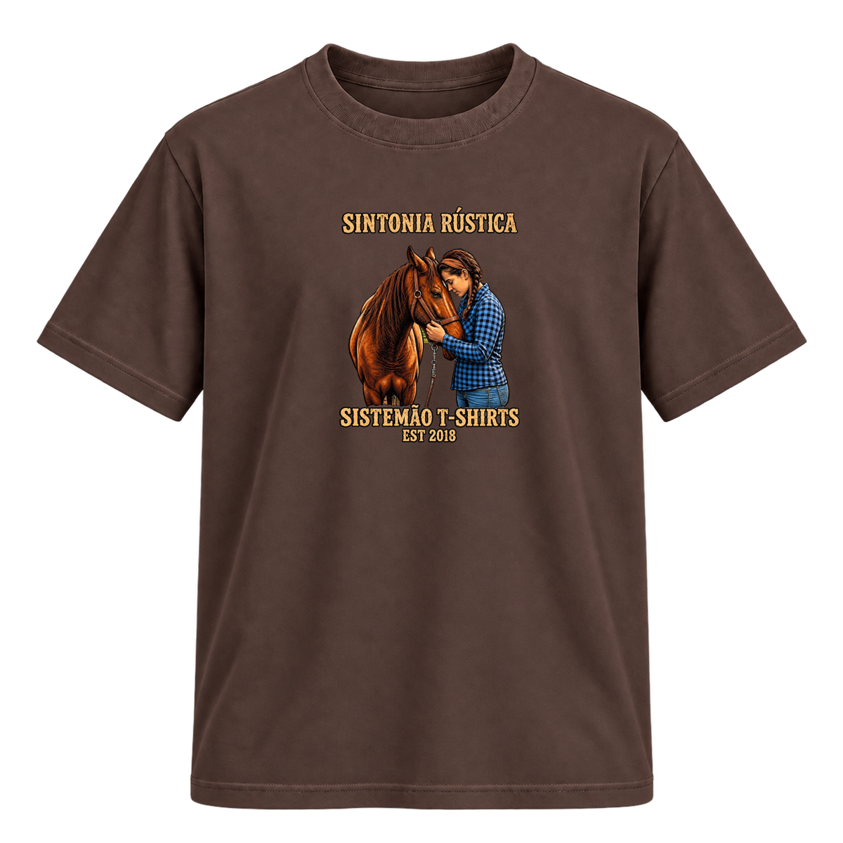 "Estampa/SINTONIA RÚSTICA" Camiseta Regular Suedine