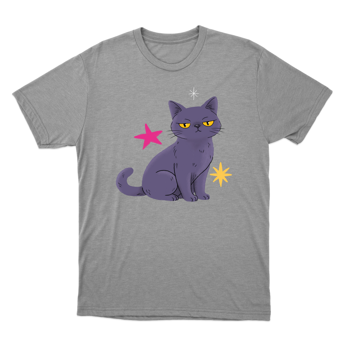 "Gata cinza" Camiseta Básica Unissex