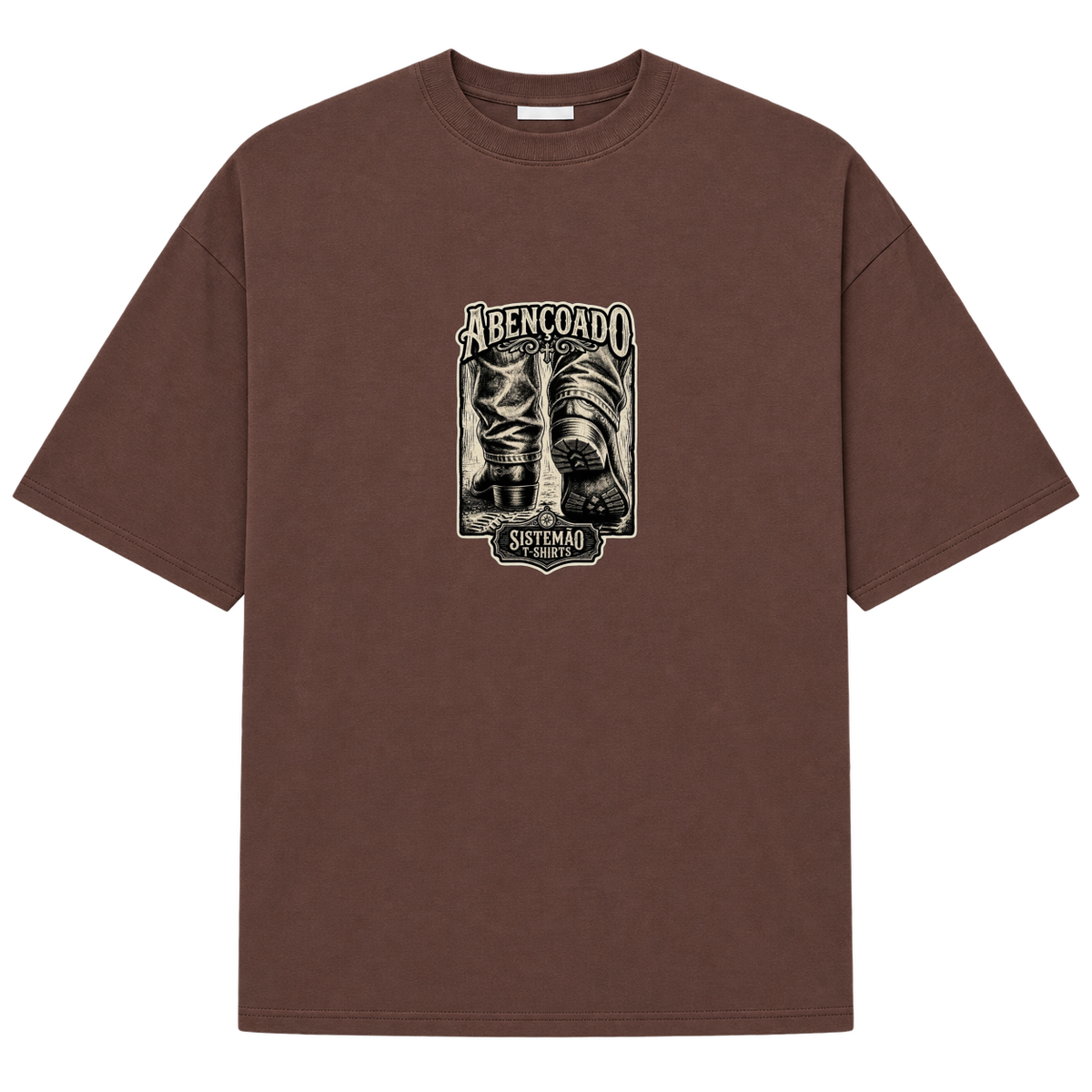 "Estampa/ABENÇOADO" Camiseta Oversized Suedine 220g
