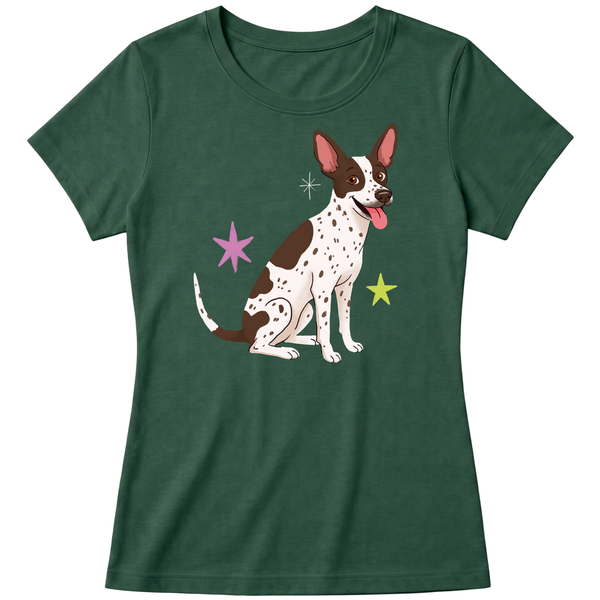 "Cão SRD flocos" Blusa Baby Look