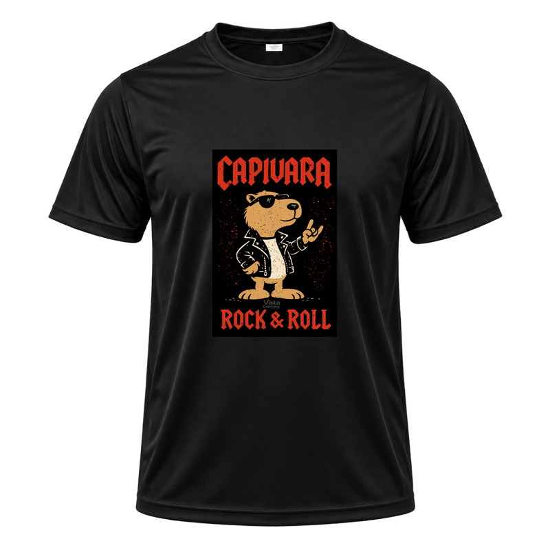 "Capivara Rock & Roll  DTG" Camiseta Dryfit Masculina Basic