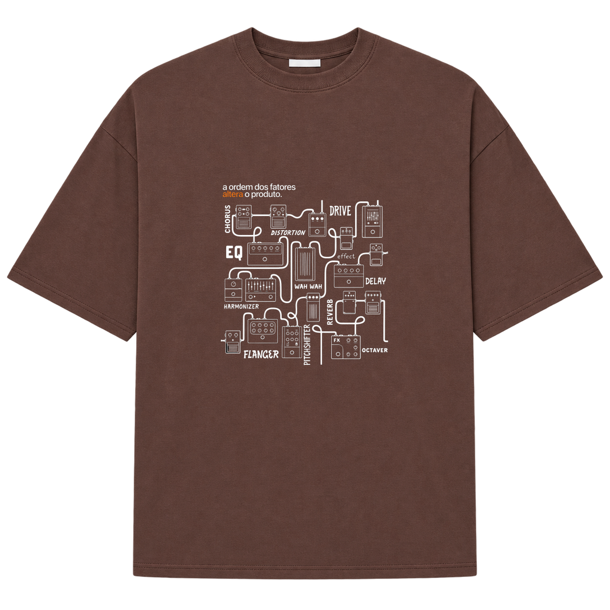 "CADEIA DE PEDAIS" Camiseta Oversized Suedine 220g