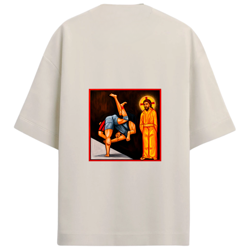 "Camiseta Oversized Heavy 240 Fé em Cada Queda" Camiseta Oversized Premium