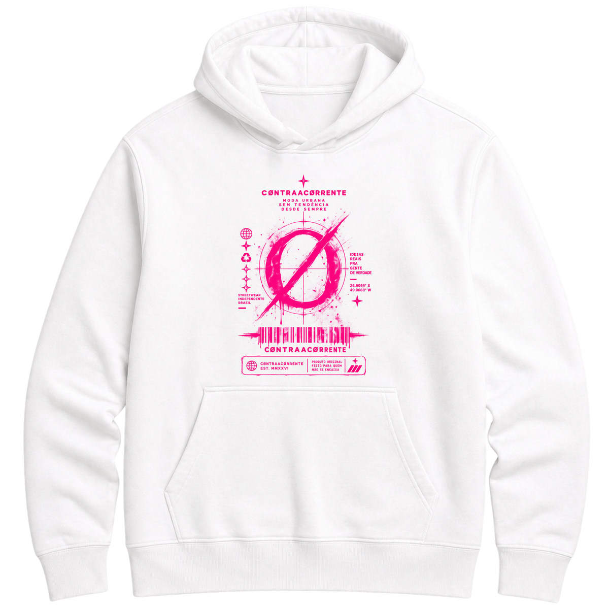 "Canguru c/ Capuz Hoodie Essential #036 - CØNTRAACØRRENTE" Moletom Premium