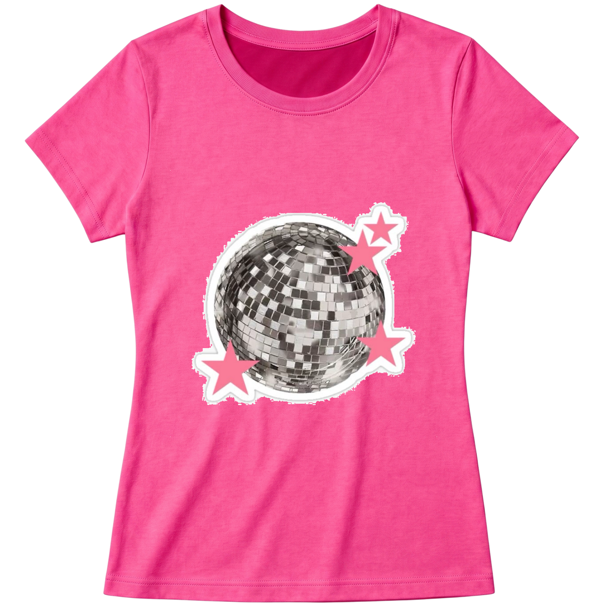 "Baby Look Pinky Disco" Blusa Baby Look