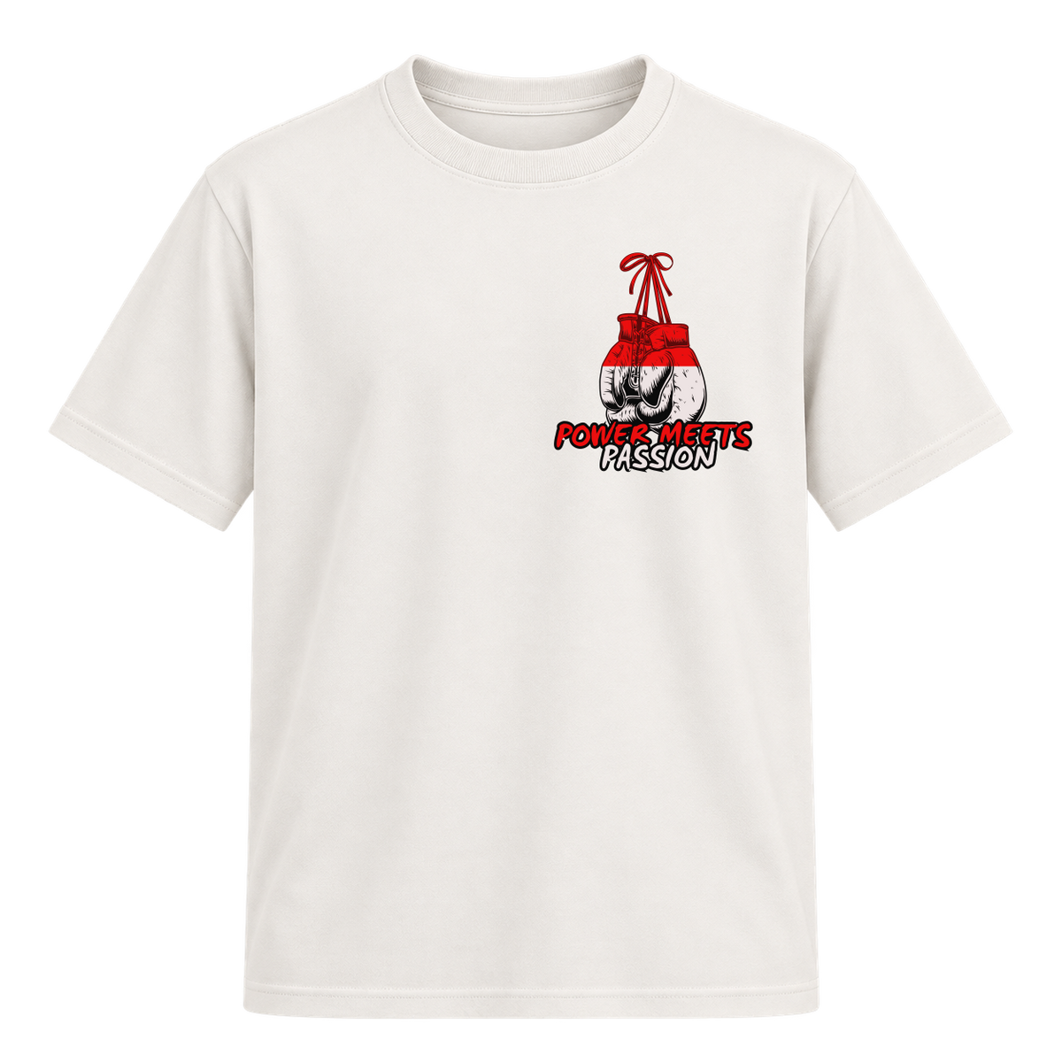 "Camiseta oversized estampa de boxe" Camiseta Regular Suedine