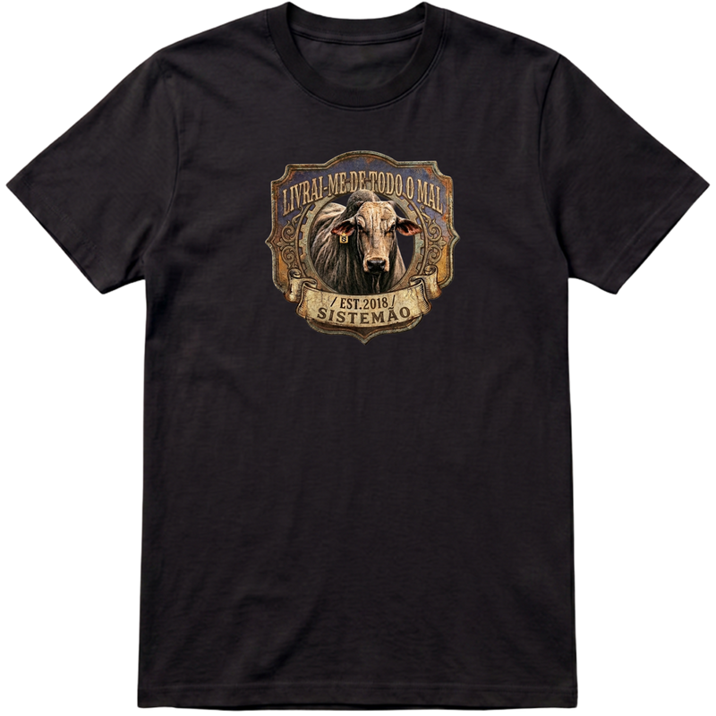 "Estampa LIVRAI-ME DE TODO O MAL" Camiseta Premium Unissex Bunker Studios