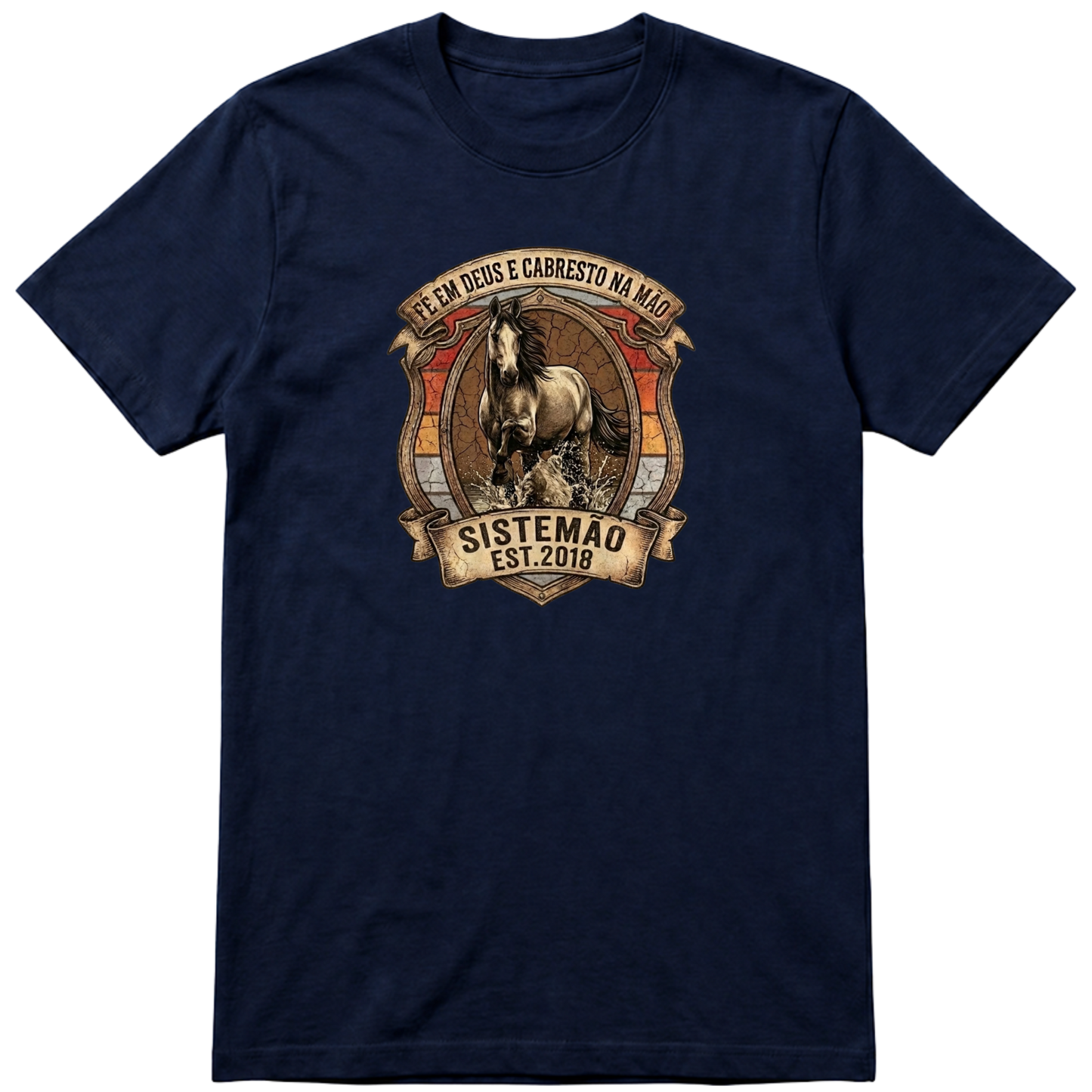 "Estampa FÉ EM DEUS E CABRESTO NA MÃO" Camiseta Premium Unissex Bunker Studios