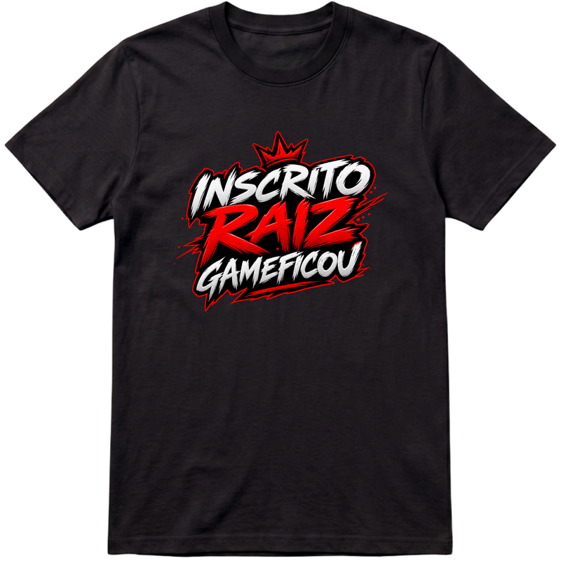 "CAMISA INSCRITO RAIZ da GameFicou" Camiseta Premium Unissex Bunker Studios