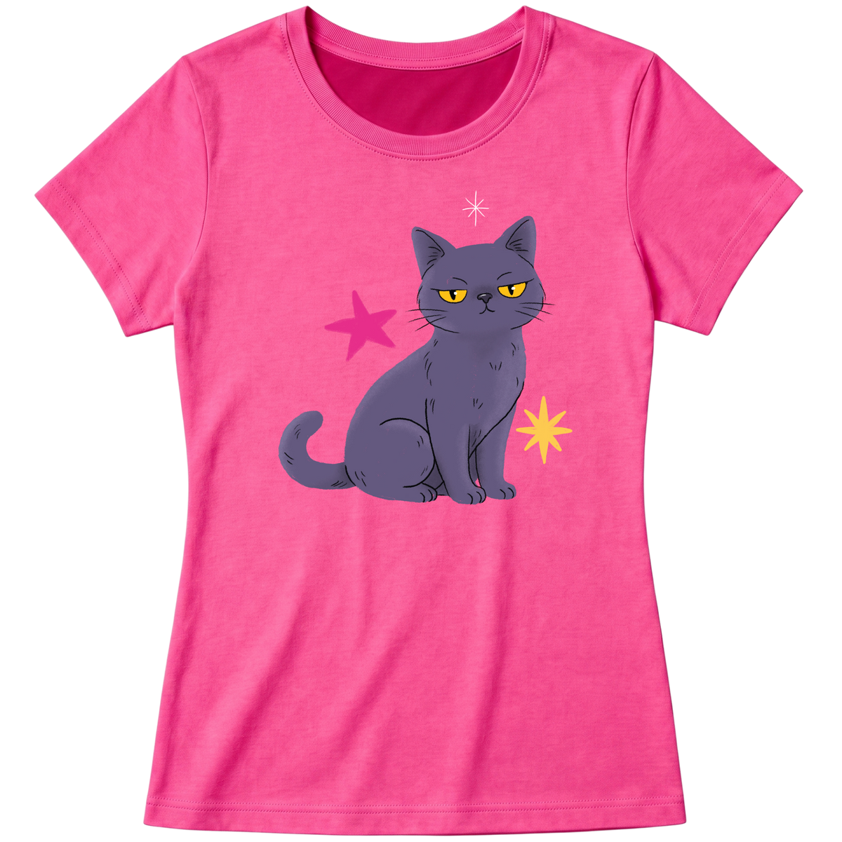 "Gata cinza" Blusa Baby Look