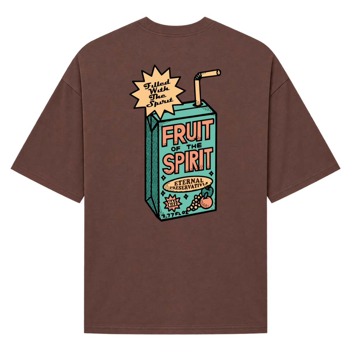 "Camiseta Oversized Suedine "Fruit of Spirit"" Camiseta Oversized Suedine 220g