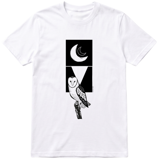 "Coruja suindara - camiseta branca" Camiseta Premium Unissex Bunker Studios