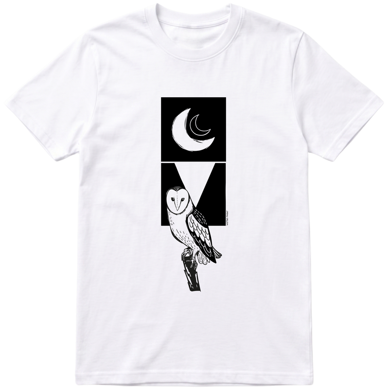 "Coruja suindara - camiseta branca" Camiseta Premium Unissex Bunker Studios