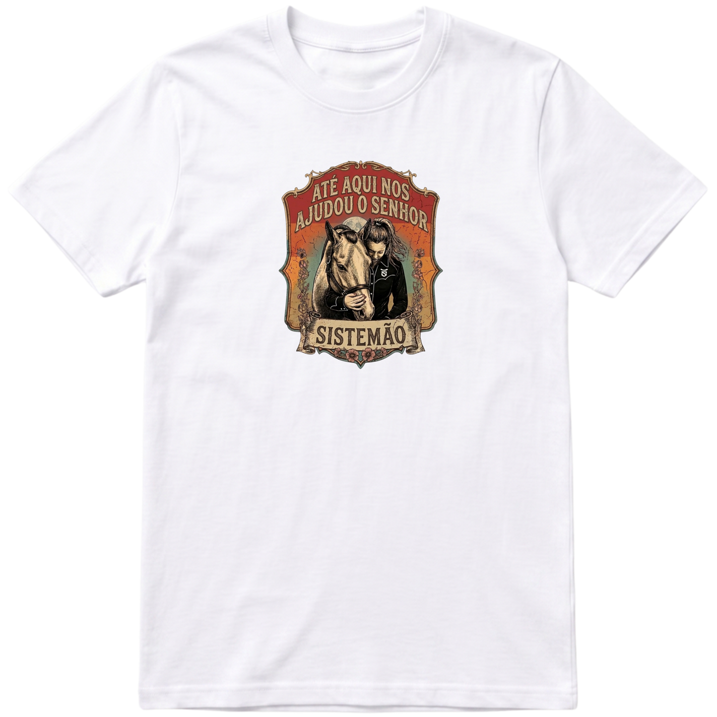 "Estampa ATÉ AQUI NOS AJUDOU O SENHOR TS" Camiseta Premium Unissex Bunker Studios