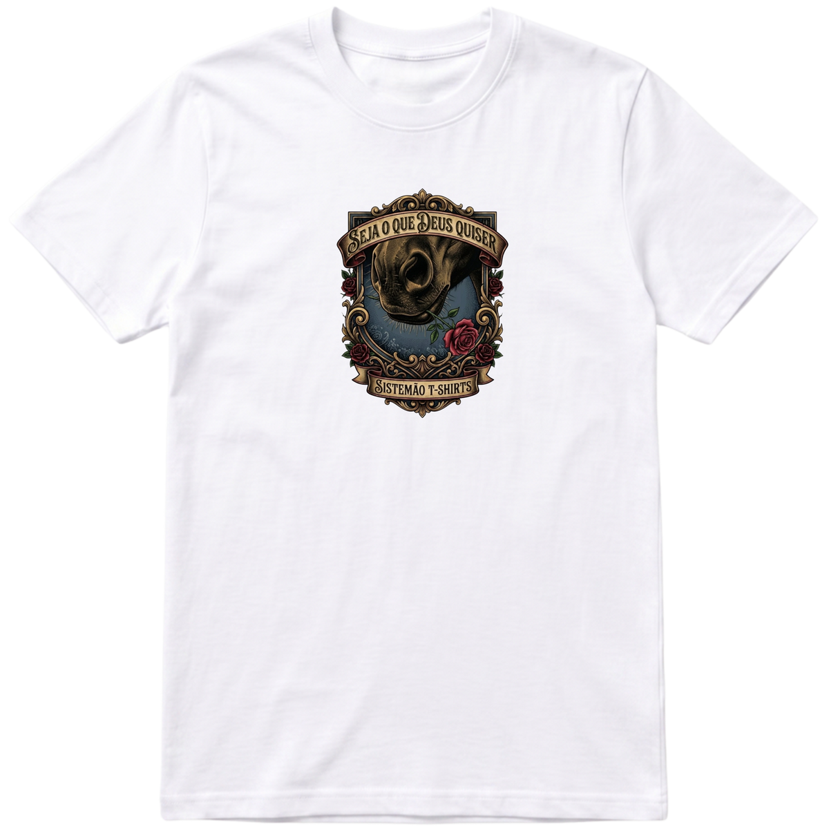 "Estampa SEJA O QUE DEUS QUISER TS" Camiseta regular básica