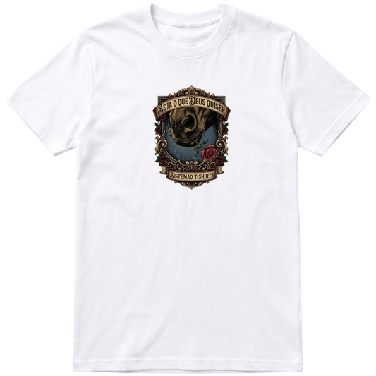 "Estampa SEJA O QUE DEUS QUISER TS" Camiseta regular básica