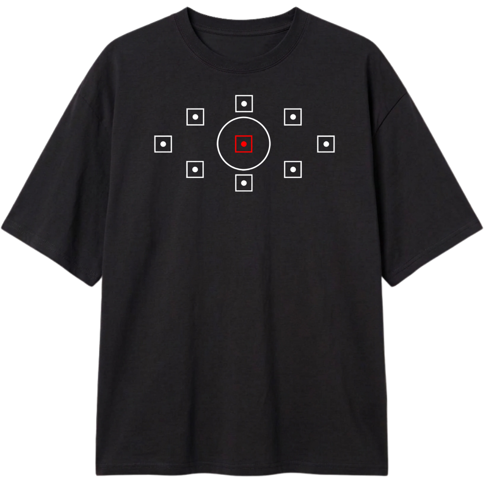 "Ponto focal Preta/Chocolate" Camiseta Oversized Classic