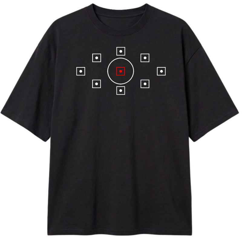 "Ponto focal Preta/Chocolate" Camiseta Oversized Classic
