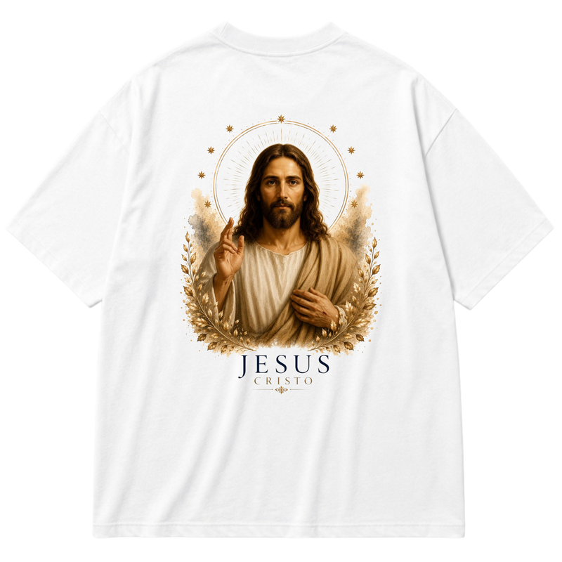 "Jesus Cristo" Oversized Premium 96% algodão 4% Elastano