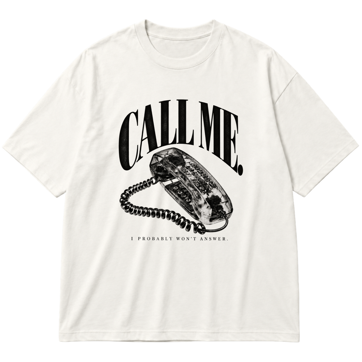 "DROP 001 ▪ CALL ME | OFF WHITE" Oversized Premium 96% algodão 4% Elastano