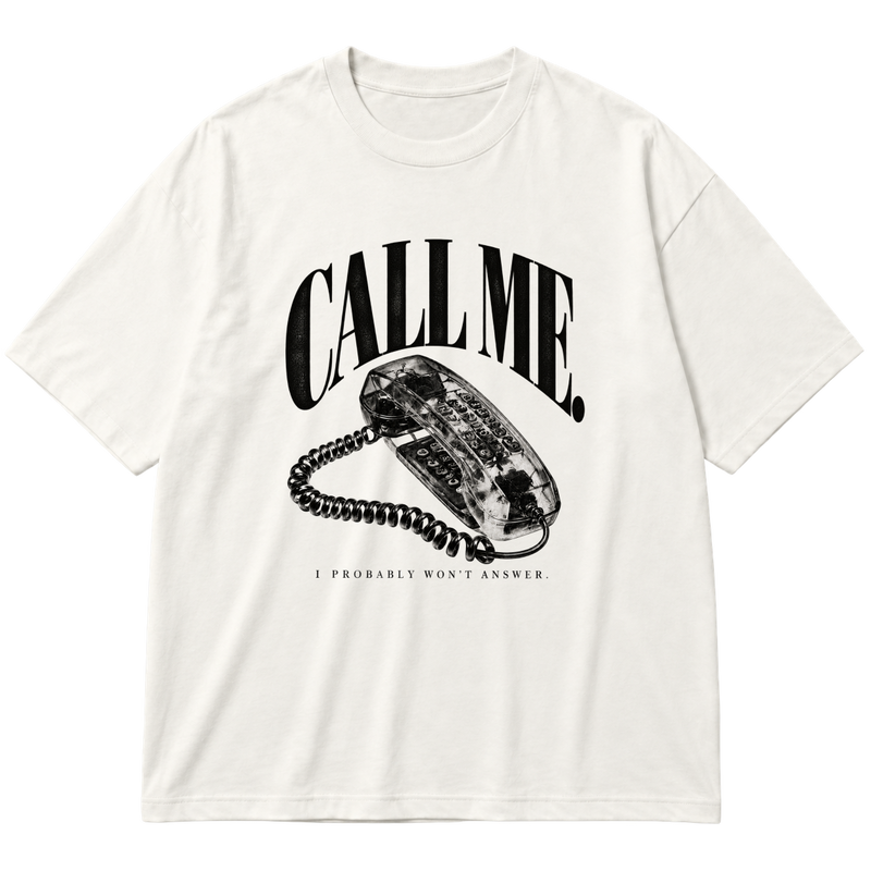 "DROP 001 ▪ CALL ME | OFF WHITE" Oversized Premium 96% algodão 4% Elastano
