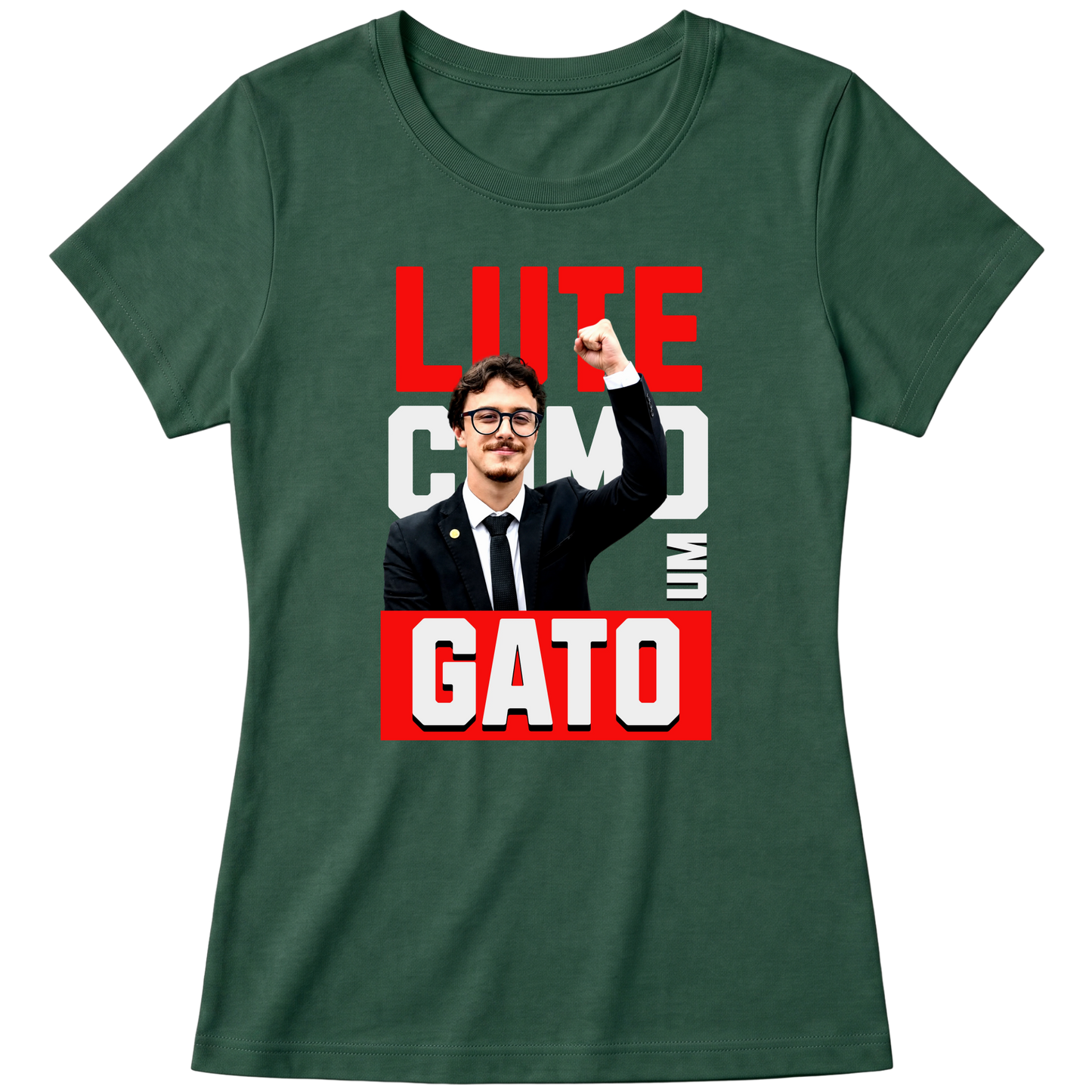 "Cortez Lute Como um Gato Babylook" Blusa Baby Look