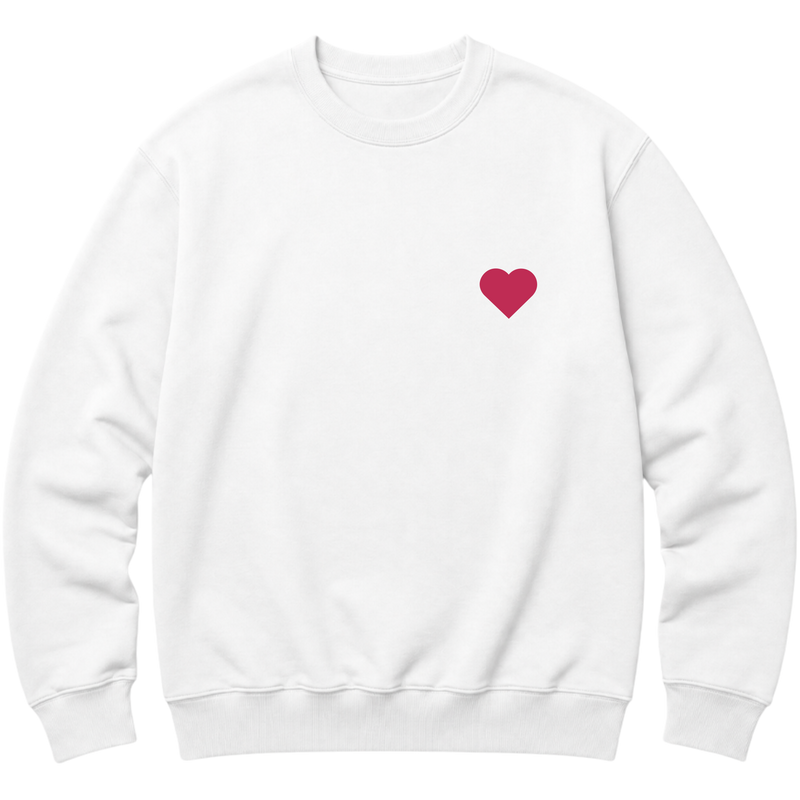 "Moletom Crew Pinky Heart" Moletom com Capuz Básico