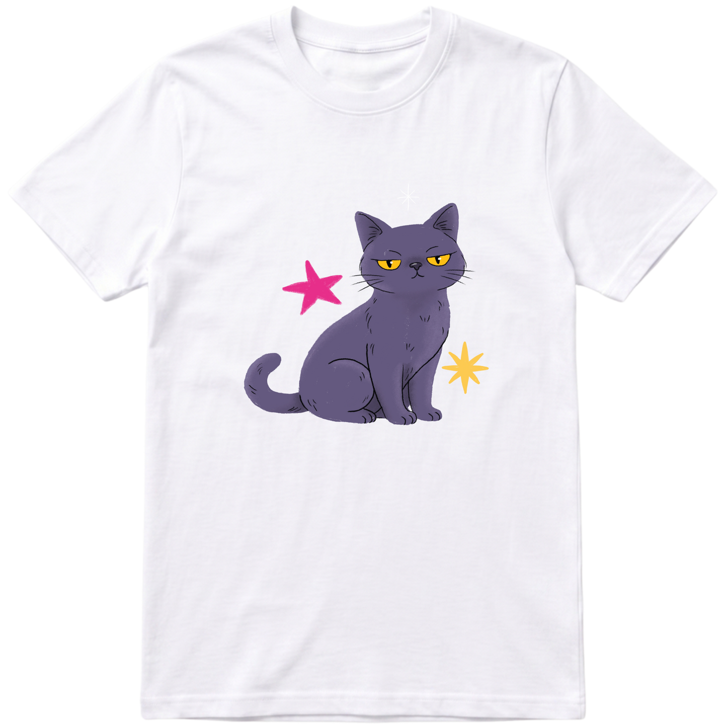 "Gata cinza" Camiseta Básica Unissex