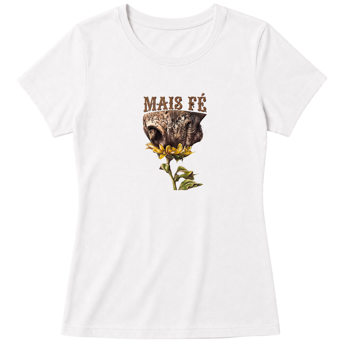 "Babylook MAIS FÉ" Blusa Baby Look
