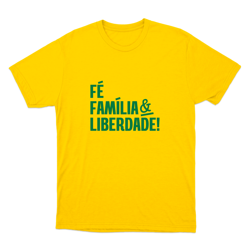 "Fé, Família & Liberdade" Camiseta Básica Unissex